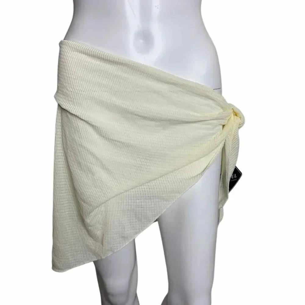 Zaful Elegant Cream Bathing Suit Cover Up Skirt